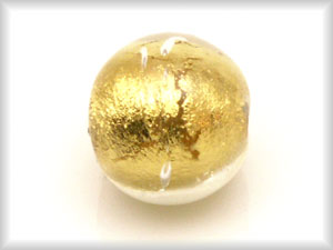 Perle en Verre de Murano incrustée de feuille d'or