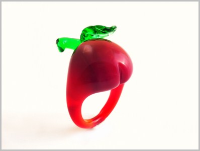 Cherry Bague Verre Murano