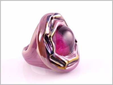 Melusine Bague Verre Murano