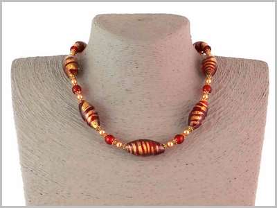 Collier En Verre De Murano - Fait Main En Italie, Neuf Sans Emballage
