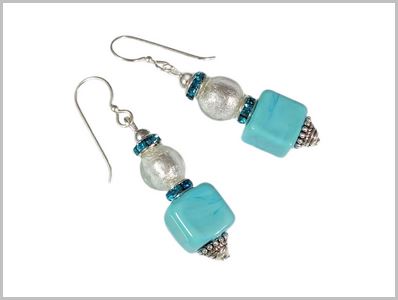 Garance Boucles d'oreilles Verre Murano