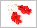 Coral Boucles d'oreilles Verre Murano