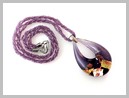 Lavender Pendentif Verre Murano