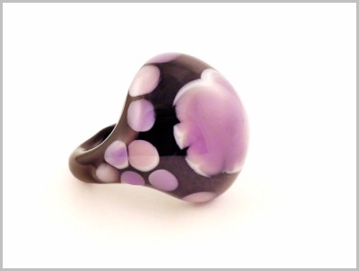 Purple Bague Verre Murano