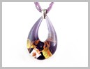 Lavender Pendentif Verre Murano