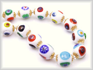 Perles en Verre de Murano incrustées de motifs de Murrine multicolores